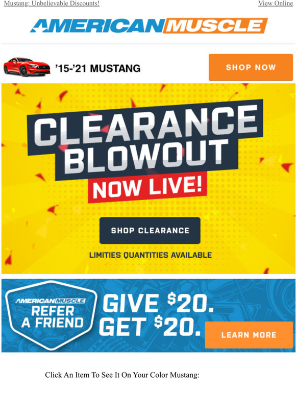 American Muscle Mustang Clearance Blowout Milled
