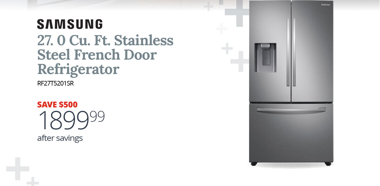 Samsung | 27.0 Cu. Ft. Stainless Steel French Door Refrigerator | RF27T5201SR | SAVE $500 | 1899.99 after savings