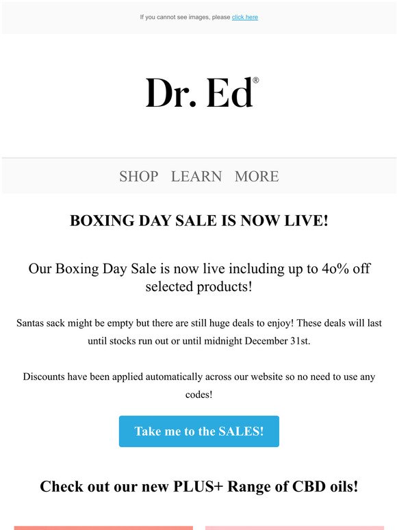 BOXING DAY SALE NOW LIVE!