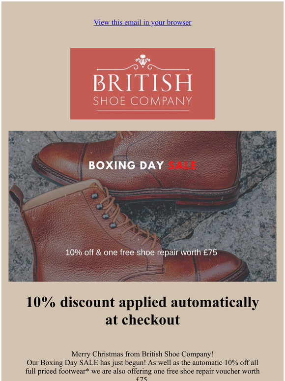 Shoe company hot sale boxing day sale