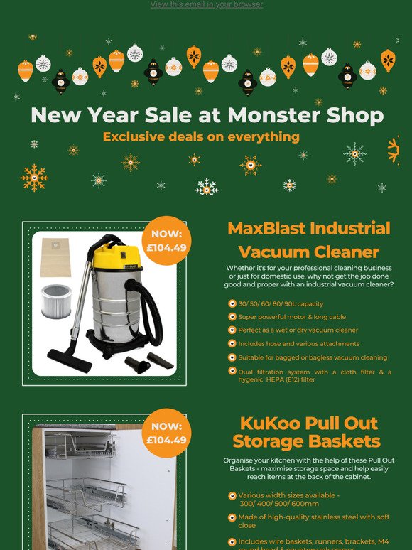 New Year Sale at Monster Shop - Deals on the Entire Range!