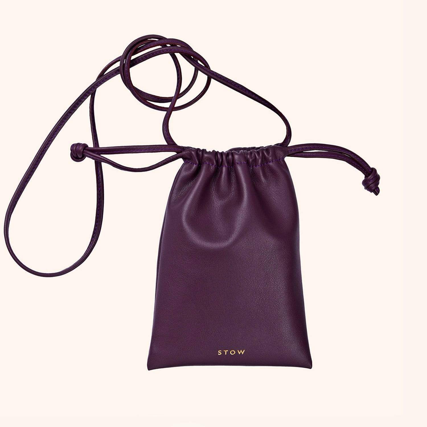 Image of Crossbody Drawstring Pouch - African Violet & Soft Sand