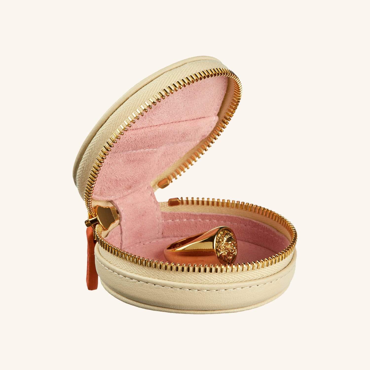 Image of The Compass Leather Accessories Case - Ivory & Shell