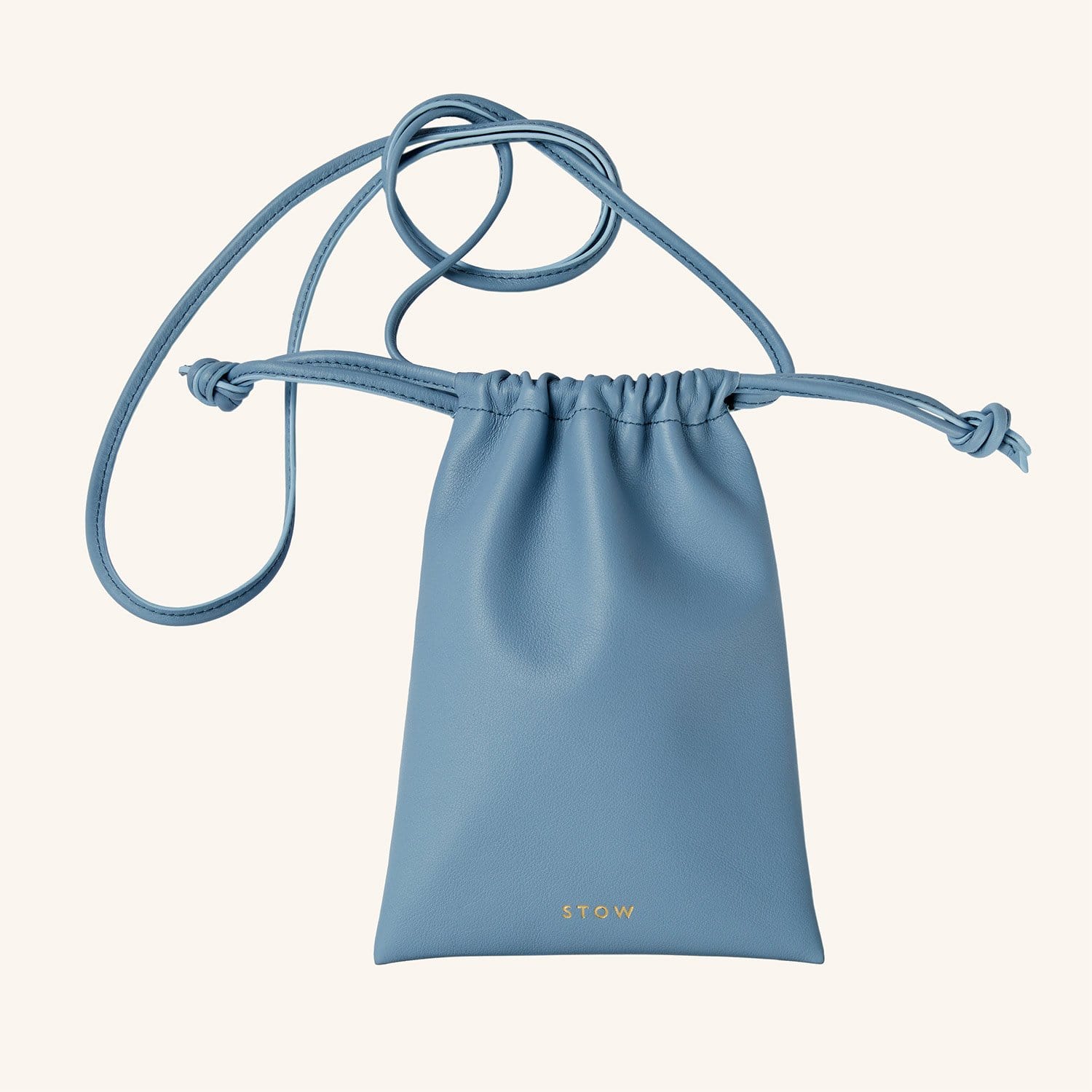 Image of Crossbody Drawstring Pouch - Montana Blue & Soft Sand