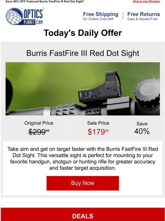 Burris FastFire III Red Dot Sight Only 179.00 Milled