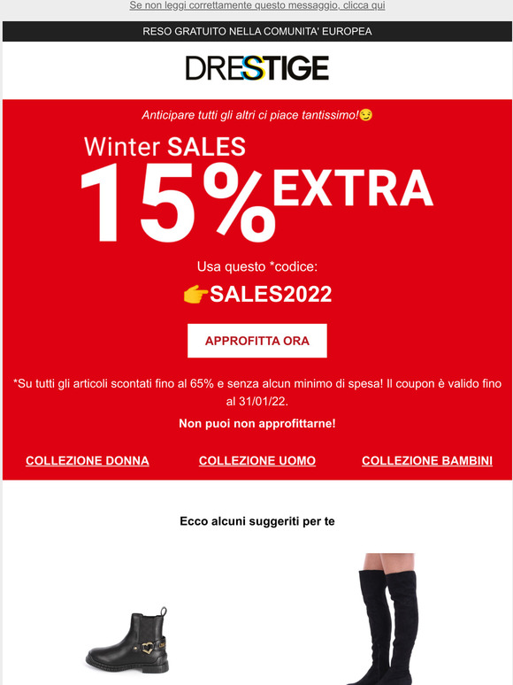 15% di sconto su articoli gi scontati fino 65%