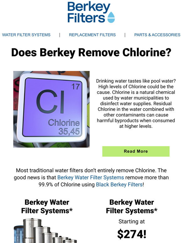 Berkey Filters: Can Berkey Remove Chlorine? | Milled