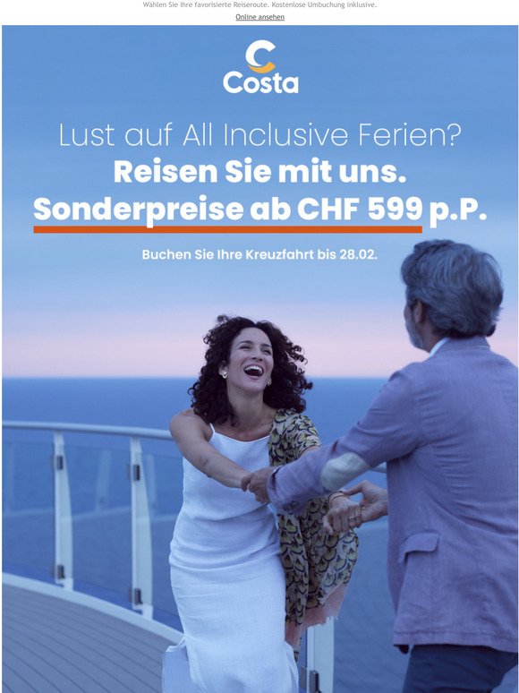 Mitteilung fr --Wir laden Sie zu All Inclusive Kreuzfahrten ab CHF 599 p.P. ein