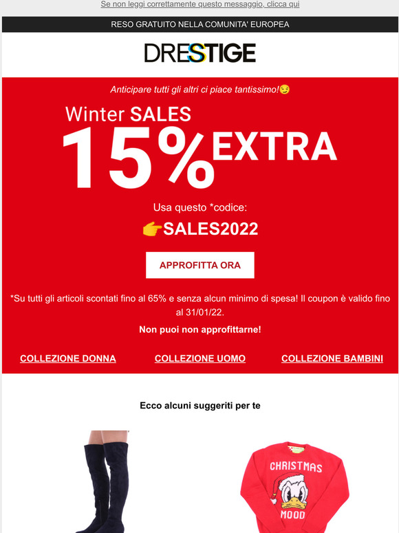15% di sconto su articoli gi scontati fino 65%