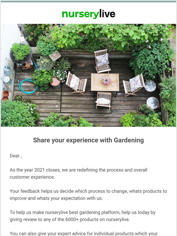 nurserylive Share your feedback on Gardening & Get 1000 ncash, Milled