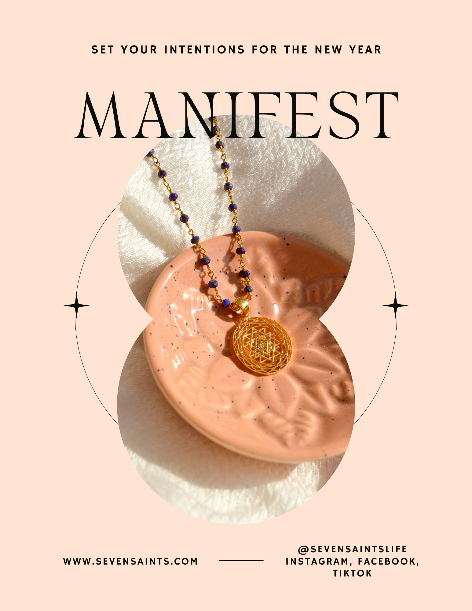 Sri Yantra Sacred Geometry Necklace for Meditation and Manifestation