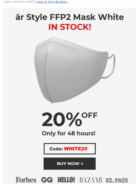 White r FFP2 Masks Released  Get 20% OFF