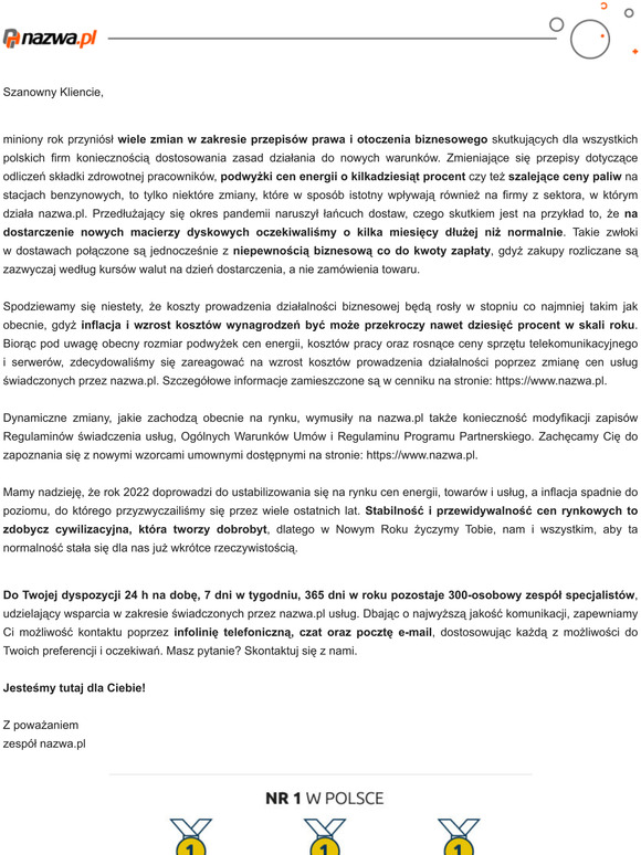 Zmiany w 2022 roku