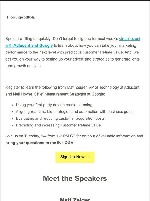 [Next Tuesday] Improve your Marketing Performance with Predictive Customer Lifetime Value with Google