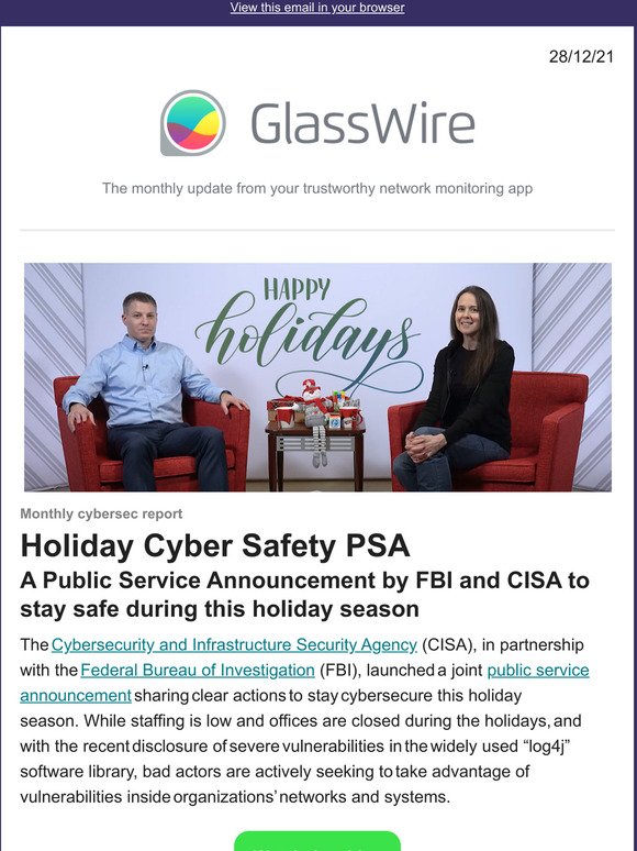 Glasswire -Stay safe during holidays