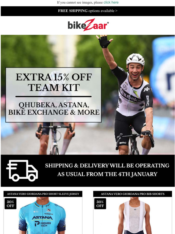 Extra 15% Off All Cycling Team Kit!!