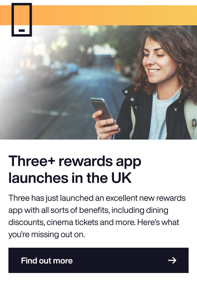 Three+ rewards app launches in the UK