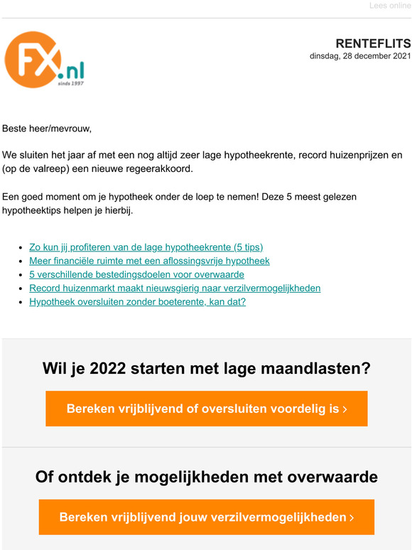 FX.nl - Hypotheken: 5 Hypotheektips Voor Het Einde Van Dit Jaar | Milled