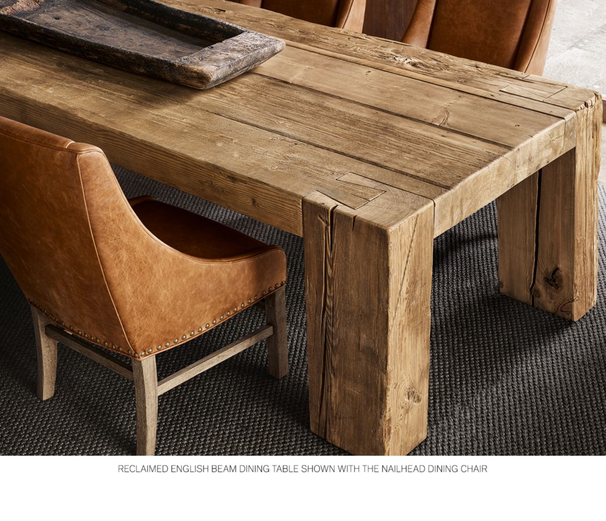 reclaimed english beam plank dining table