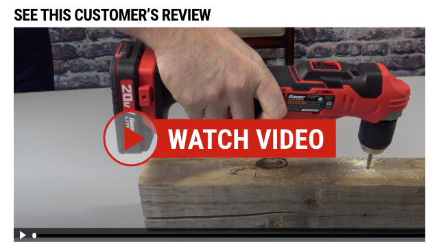 BAUER: 20v Cordless 3/8 In. Right Angle Drill - Tool Only - Customer Review Video