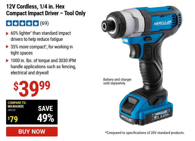 Harbor Freight Tools: Great Quality and Price on Drills & Impact Drivers