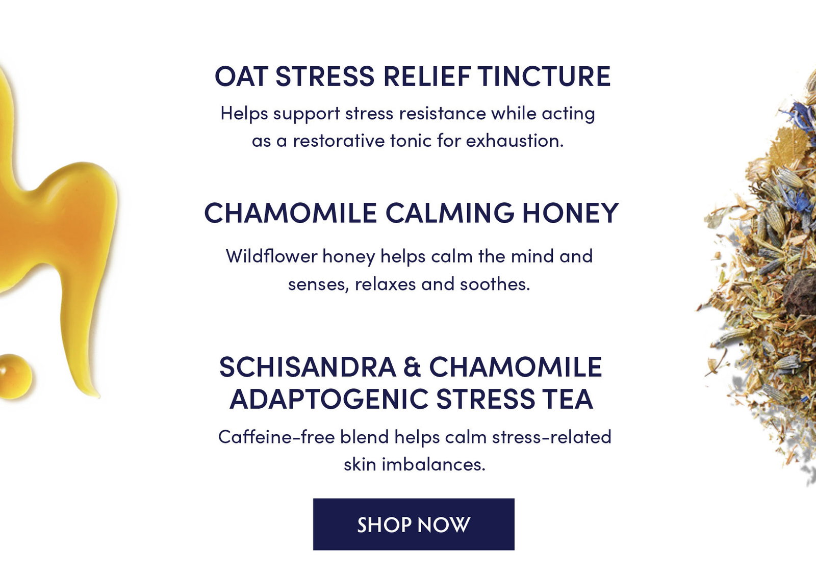 HOLIDAY STRESS RELIEF BUNDLE INCLUDES TINCTURE, HONEY AND TEA