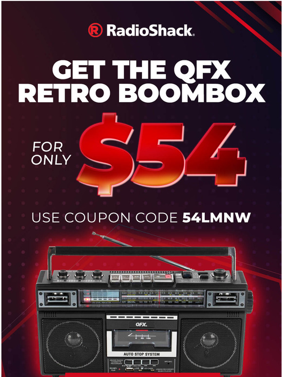 RadioShack QFX Retro Boombox For Only 54 Milled