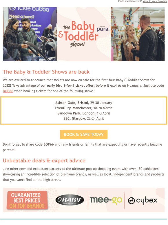 Baby & Toddler Show Spring tickets are now on sale!