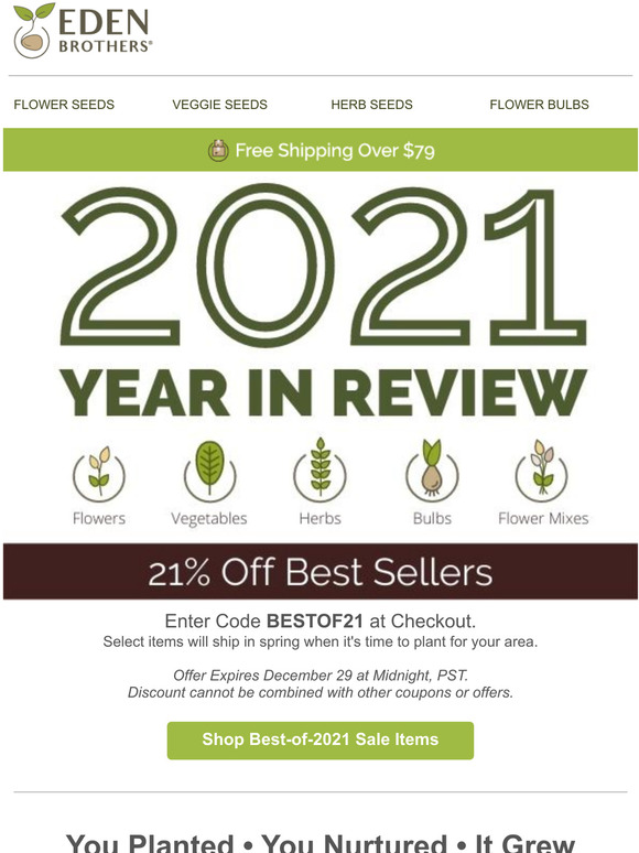 Eden Brothers Seed Company 21 Off Best of the Best Milled