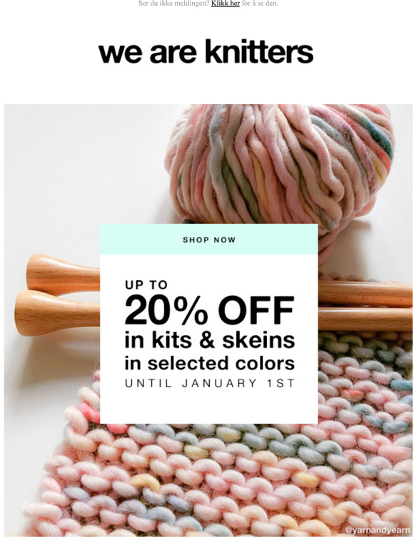 Up to 20% OFF and 3 AMAZING knits and yarns 