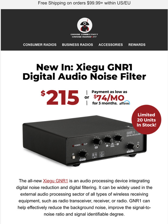 Radioddity Introducing the Xiegu GNR1 Digital Audio Noise Filter Milled