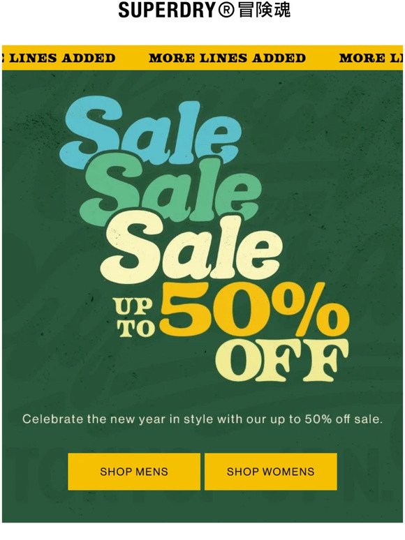 MORE LINES ADDED  Up to 50% off sale