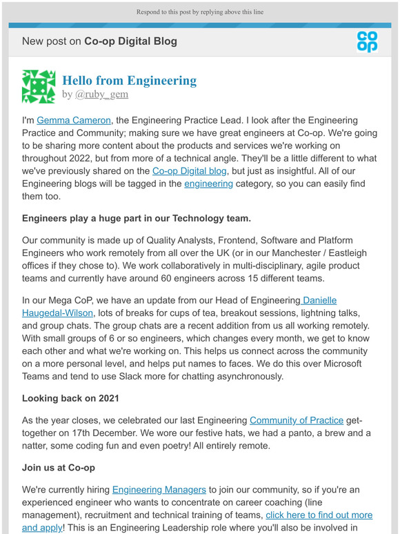 [New post] Hello from Engineering