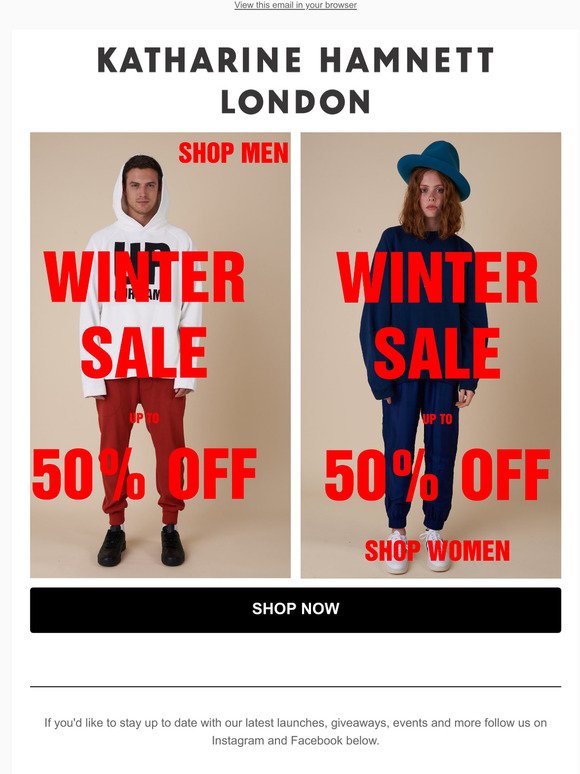 WINTER SALE: UP TO 50% OFF
