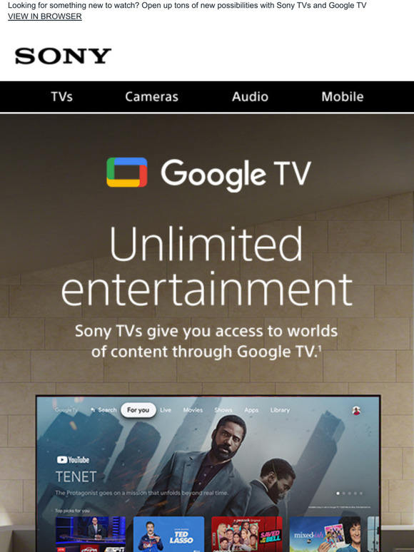 Sony Need Something New to Watch? Sony TVs + Google TV Give You Tons
