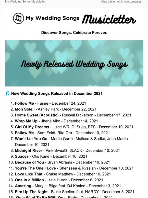 Wedding MUSICLetter  December 2021