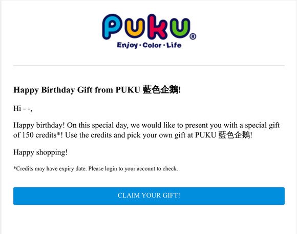 Happy Birthday Gift from PUKU !