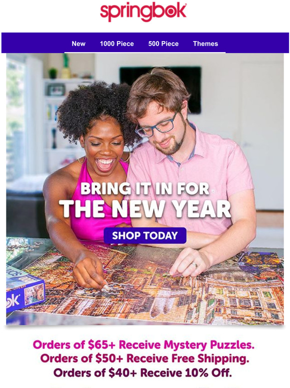 Springbok Puzzles 40+ Orders = 10 OFF! 50+ Orders = Free Shipping! 65