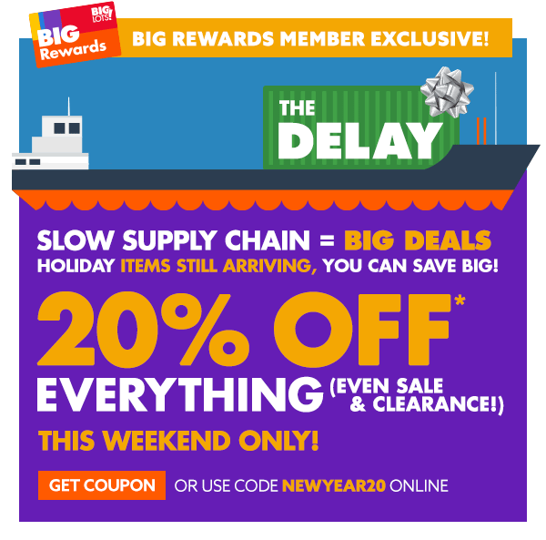 Big Lots BIG Reward EXTRA 20 OFF storewide! Milled