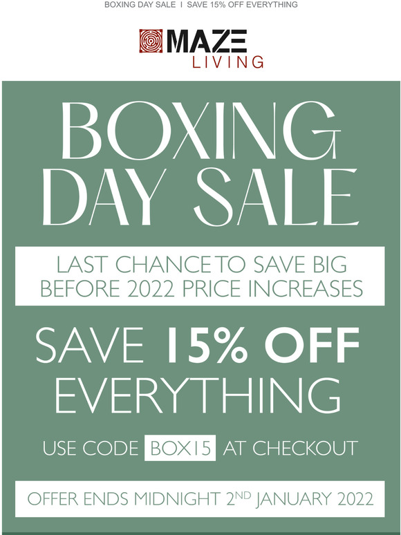 Keep celebrating with our Boxing Day Sale!