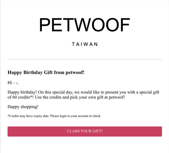 Happy Birthday Gift from petwoof!