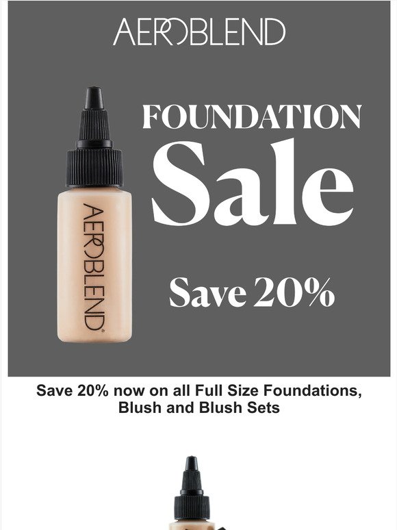 20% off all Airbrush Foundation