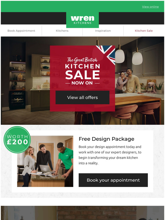 Wren Kitchens - The Wren Kitchens Summer Sale is now on! Get your dream  kitchen half price with an EXTRA 25% off when you buy five or more units.  We're also offering