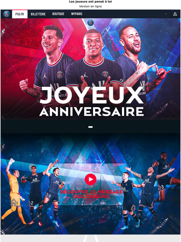 Boutique Officielle Du Psg Joyeux Anniversaire Milled