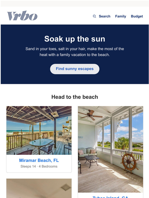 Vrbo 8 stays right near the beach Milled
