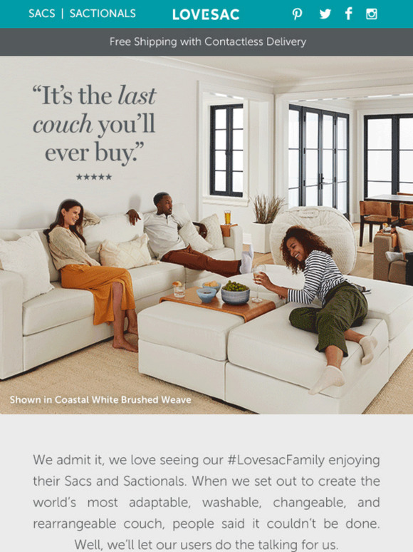 LoveSac Theres A Lot To Love About Sactionals! Milled