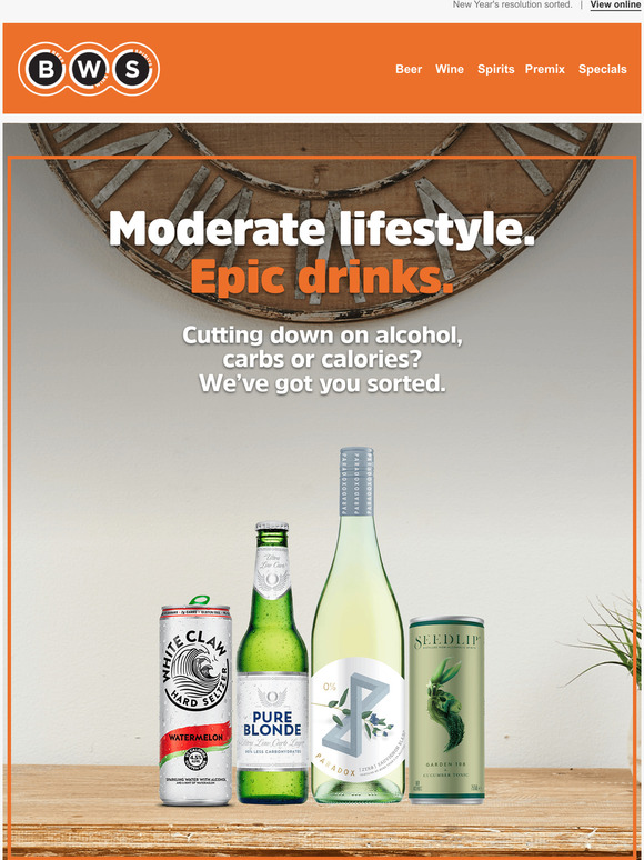 BWS Australia After a low sugar, low carb or nonalcoholic drink, ? Milled