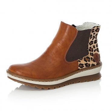 Z8689-24 Weave Chelsea Boots in Brown