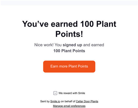 Youve earned 100 Plant Points!