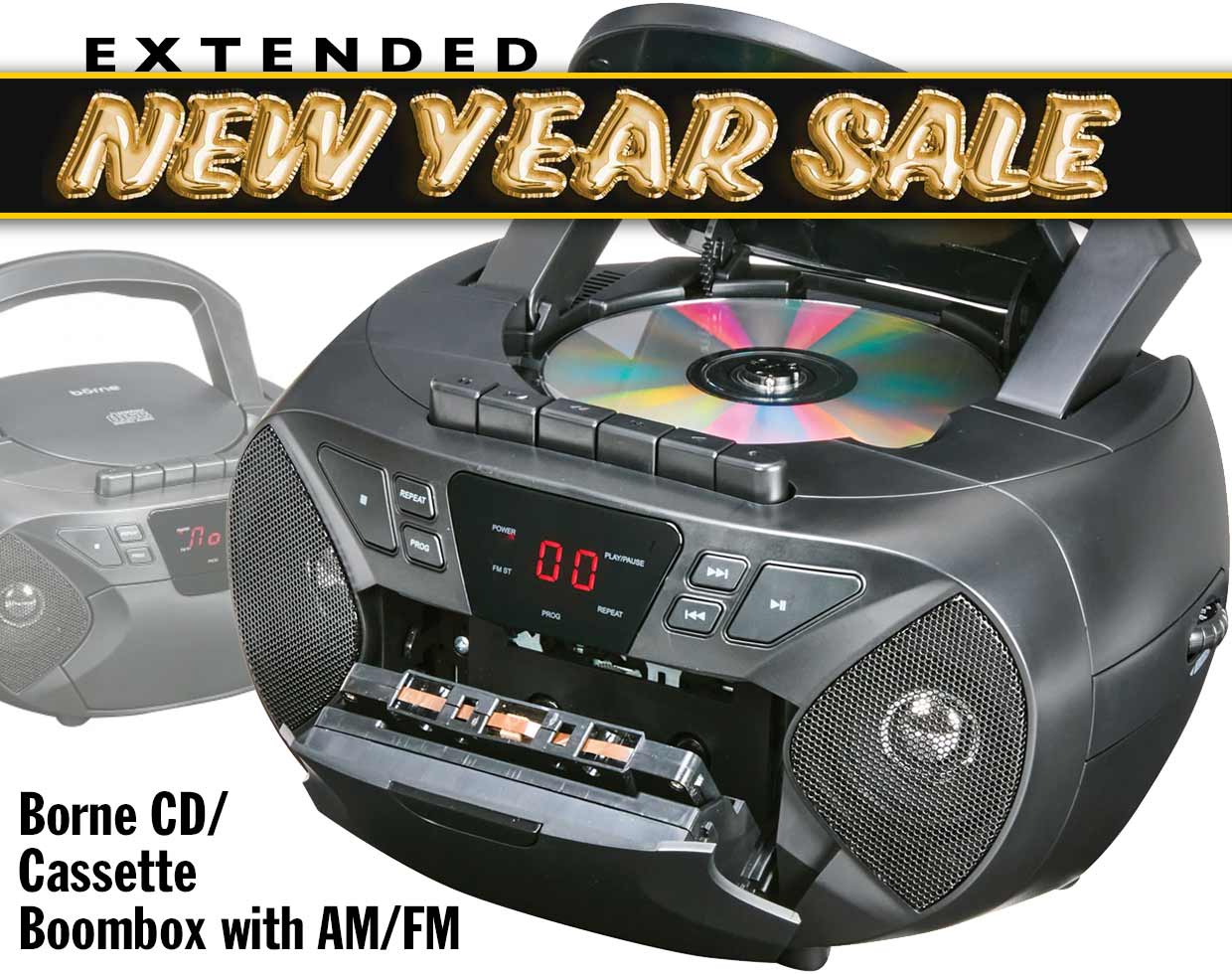 Heartland America Its Back 5999 Borne Cdcassette Boombox With Amfm Milled 9966